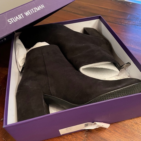 Stuart Weitzman Shoes | Stuart Weitzman Bacari Black Suede Ankle Bootie - Picture 5 of 6